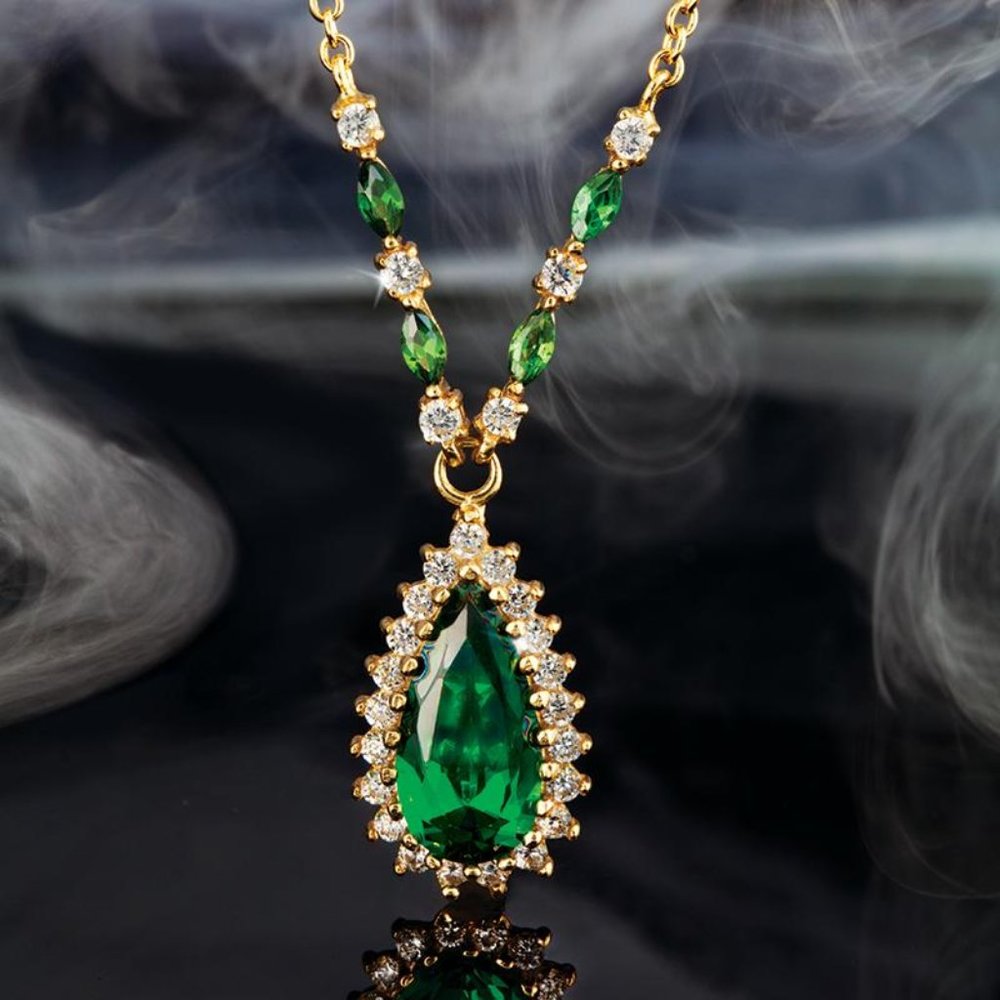 STAUER Helenite Teardrop Necklace